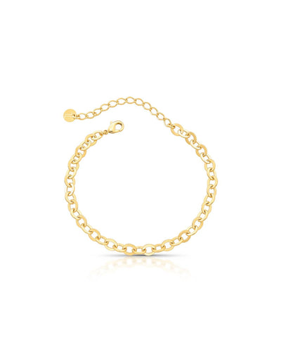 Pulseira Elos Português Oval Achatado