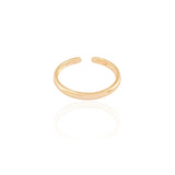 Anel Ajustável Liso Tamanho G Banhado a Ouro 18K