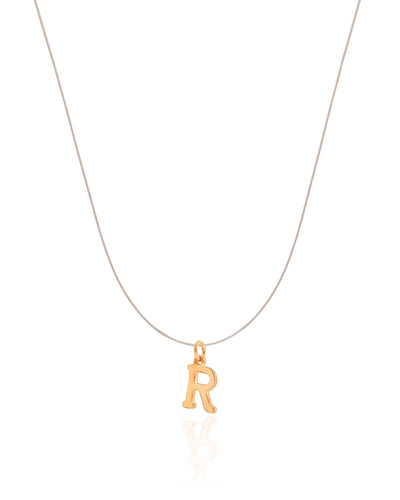 Choker Nylon Letra R Banhado a Ouro 18K - 35 cm
