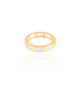 Anel Baguetes Cristal Tamanho 17 Banhado a Ouro 18K