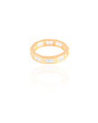 Anel Baguetes Cristal Tamanho 21 Banhado a Ouro 18K