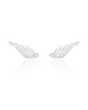 Ear Cuff Filetes Corações Cristal Ródio Branco