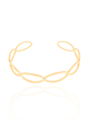 Bracelete Elíptico 9 mm Banhado a Ouro 18K