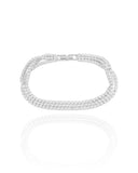 Pulseira Tripla Cravejada Cristal Ródio Branco
