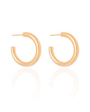 Brinco Argola Tubo Lisa 2.8 cm Banhado a Ouro 18K