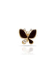 Broche Borboleta Esmaltado Marrom com Detalhes Cravejado Cristal