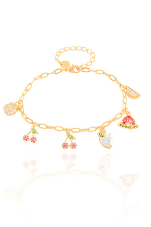 Pulseira Frutas Coloridas e Cristais