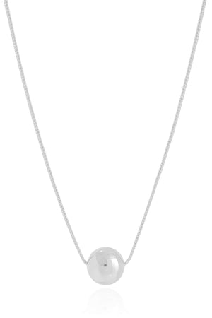 Gargantilha Veneziana Bola Lisa 12 mm Ródio Branco - 45 cm