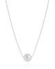 Gargantilha Veneziana Bola Lisa 12 mm Ródio Branco - 45 cm