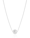 Gargantilha Veneziana Bola Lisa 12 mm Ródio Branco - 45 cm