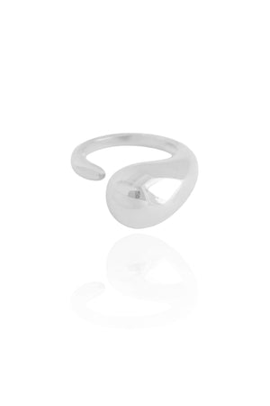 Anel Ajustável Gota Lisa Tamanho P Ródio Branco