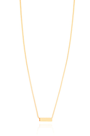 Gargantilha Pingente Retângulo Liso Banhado a Ouro 18K - 45 cm