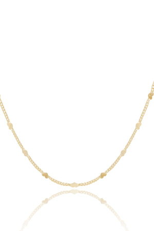 Choker Plaquinhas Corações Flat Banhado a Ouro 18K