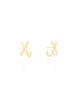 Brinco Ear Hook em X Banhado a Ouro 18k