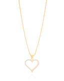 Gargantilha Veneziana Coração Cravejado Cristal Banhado a Ouro 18K - 45 cm