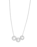 Gargantilha Veneziana Filhos Duas Meninas e Menino Detalhe Ponto de Luz Cristal Ródio Branco - 45 cm