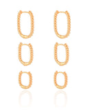 Trio de Argolas Torcidas Banhado a Ouro 18K