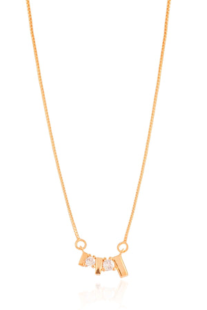 Gargantilha Geométrico Pontos de Luz Cristal Banhado a Ouro 18K - 40 cm