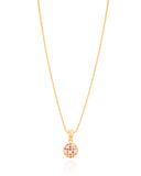 Gargantilha Veneziana Pingente Redondo Colorido Banhado a Ouro 18K - 45 cm