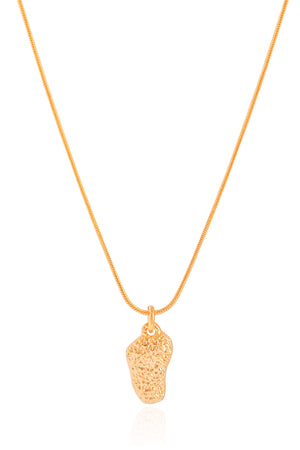 Gargantilha Rabo de Rato Pingente Orgânico Texturizado Banhado a Ouro 18K - 45 cm