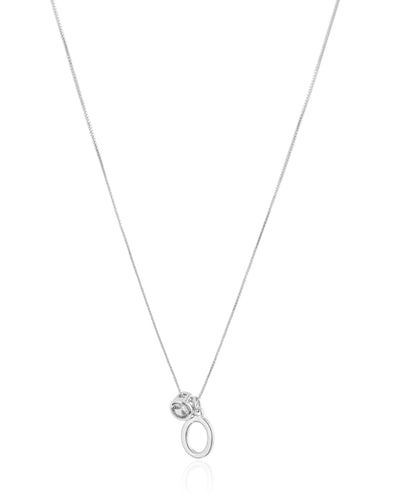 Choker Veneziana Letra O e Ponto de Luz Cristal Ródio Branco - 35 cm
