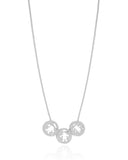Gargantilha Veneziana Filhos Dois Meninos e Menina Detalhe Ponto de Luz Cristal Ródio Branco - 45 cm