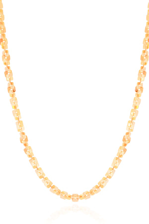 Gargantilha Elos Quadrados 4 mm Banhado a Ouro 18K - 45 cm