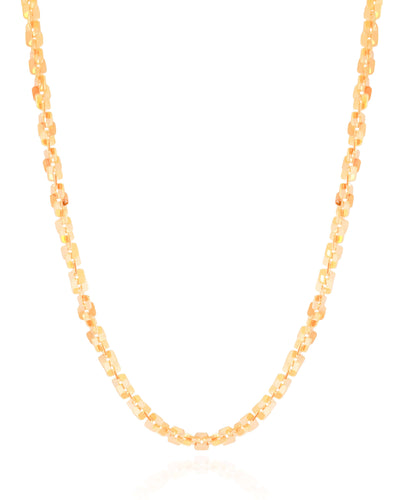 Colar Elos Quadrados 4 mm Banhado a Ouro 18K - 45 cm