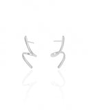 Brinco Orgânico Espiral Liso 2.7 cm Ródio Branco