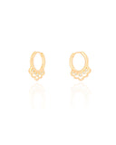 Brinco Argola Click Ponto de Luz Cristal Banhado a Ouro 18K