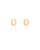 Brinco Argola Click Oval Lisa 1.4 cm Banhado a Ouro 18K