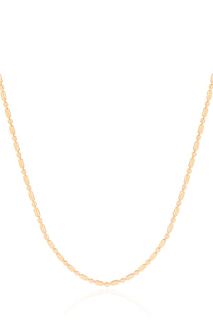 Gargantilha Plaquinhas Ovais Achatadas Banhado a Ouro 18K - 40 cm