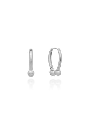 Brinco Argola Oval Click Detalhe Bolinhas Lisa