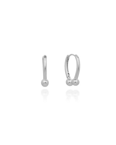 Brinco Argola Oval Click Detalhe Bolinhas Lisa