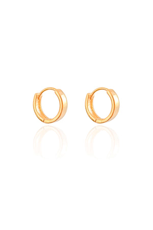 Brinco Argola Click Lisa 1.3 cm Banhado a Ouro 18K