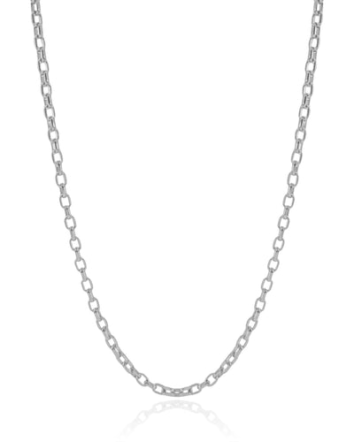 Gargantilha Elos 3 mm Ródio Branco - 45 cm