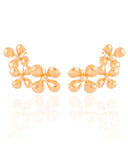 Ear Cuff Flores Pérolas 5.2 cm Banhado a Ouro 18K