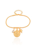 Pulseira Rabo de Rato 2 mm Espírito Santo Banhado a Ouro 18K