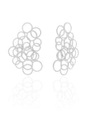 Brinco Círculos Vazados Entrelaçados 4.3 cm Ródio Branco