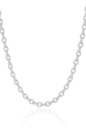Choker Elos Torcidos 4 mm Ródio Branco