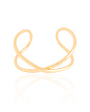 Bracelete Tubo X liso Banhado a Ouro 18K