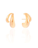 Ear Hook Dois Filetes Lisos Banhado a Ouro 18K