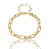 Pulseira Elos Lisos 6mm Banhado a Ouro 18K
