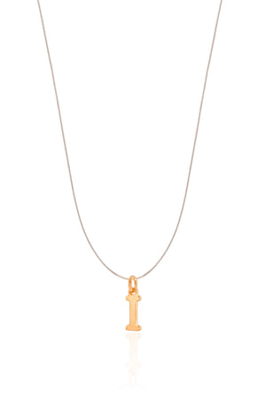 Choker Nylon Letra I Banhado a Ouro 18K
