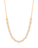 Gargantilha Elos Bolas Lisas e Cristais Banhado a Ouro 18K - 40 cm