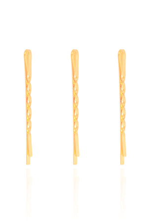 Trio de Grampos Torcidas Banho Dourado