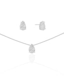 Conjunto Gota Cristal Ródio Branco