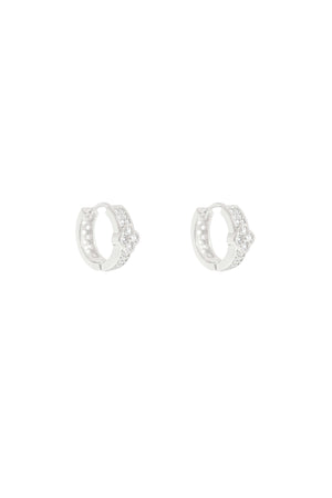 Brinco Argola Cravejada Cristal Ródio Branco