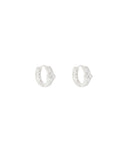 Brinco Argola Cravejada Cristal Ródio Branco
