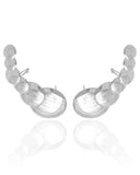 Ear Cuff Bolas Achatadas Ródio Branco